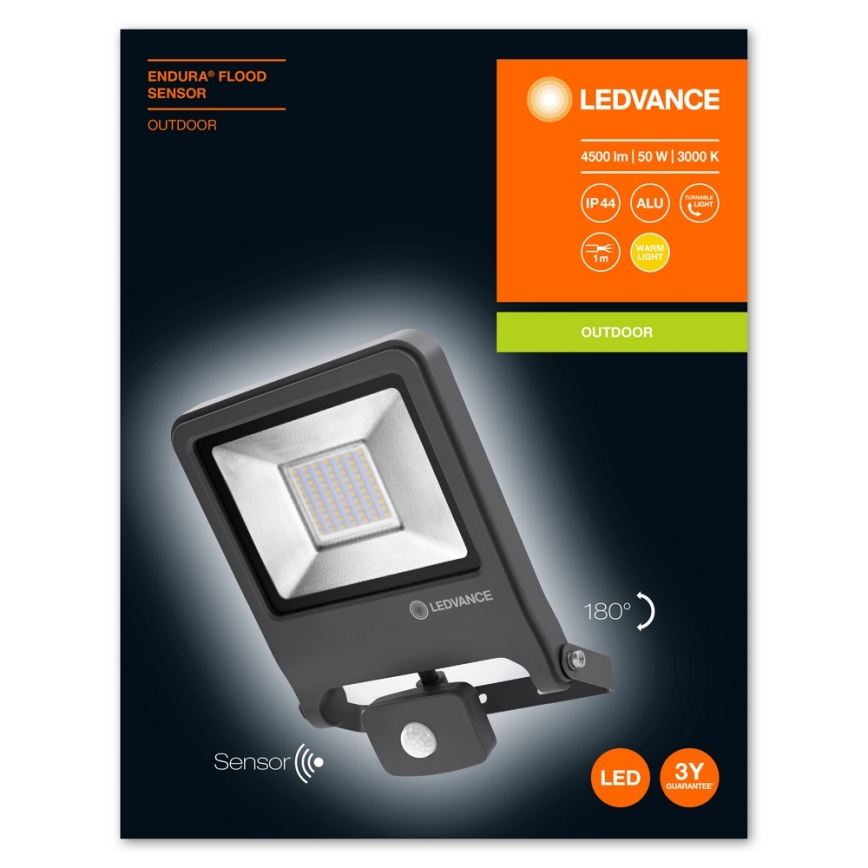 Ledvance - LED-valonheitin anturilla ENDURA LED/50W/230V IP44