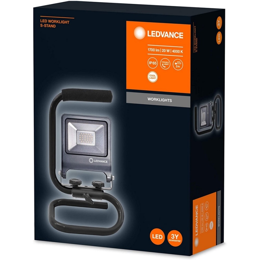 Ledvance - LED-valonheitin kahvalla S-STAND LED/50W/230V IP65