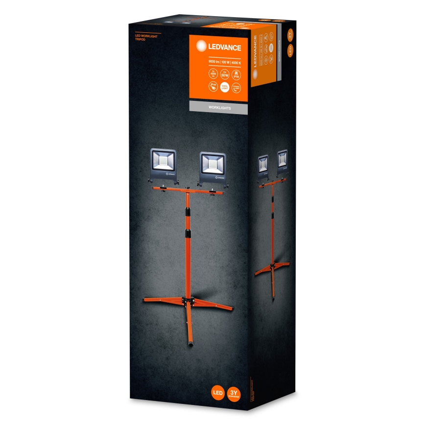 Ledvance - LED-valonheitin kahvalla TRIPOD 2xLED/50W/230V IP65