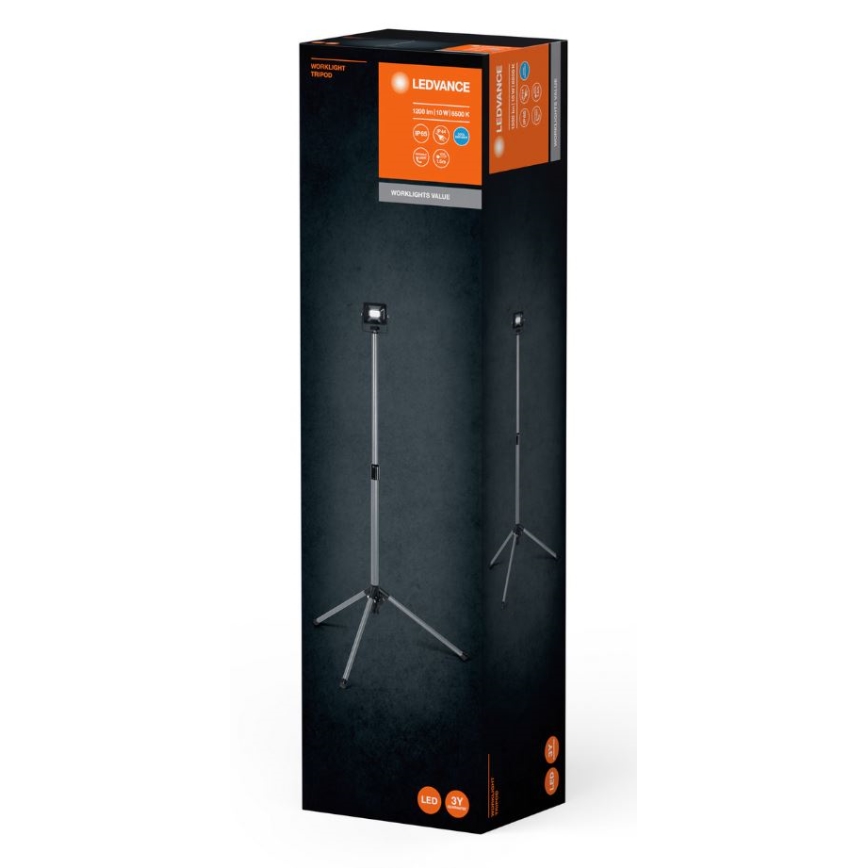 Ledvance - LED-ulkovalonheitin kahvalla WORKLIGHT TRIPOD LED/10W/230V 6500K IP65