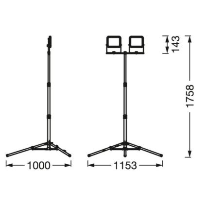 Ledvance - LED-ulkovalonheitin pidikkeen kanssa WORKLIGHT TRIPOD 2xLED/10W/230V 6500K IP65