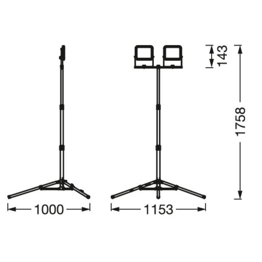 Ledvance - LED-ulkovalonheitin pidikkeen kanssa WORKLIGHT TRIPOD 2xLED/10W/230V 6500K IP65