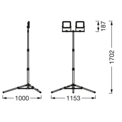 Ledvance - LED-ulkovalonheitin pidikkeen kanssa WORKLIGHT TRIPOD 2xLED/20W/230V 6500K IP65