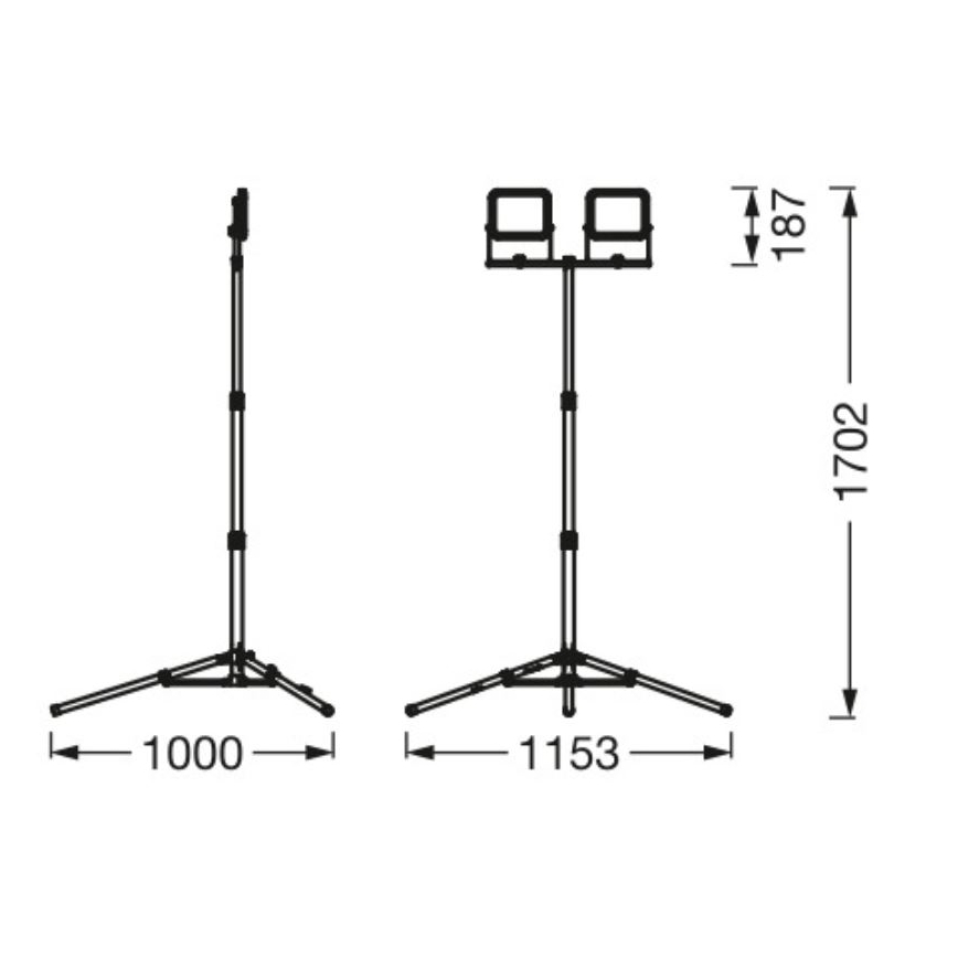 Ledvance - LED-ulkovalonheitin pidikkeen kanssa WORKLIGHT TRIPOD 2xLED/20W/230V 6500K IP65
