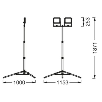 Ledvance - LED-ulkovalonheitin pidikkeen kanssa WORKLIGHT TRIPOD 2xLED/30W/230V 6500K IP65