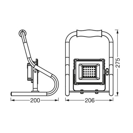 Ledvance - LED-valonheitin R-STAND LED/10W/5V 2200 mAh IP44
