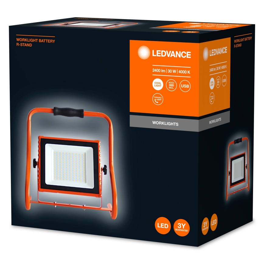 Ledvance - LED-valonheitin R-STAND LED/30W/5V IP44