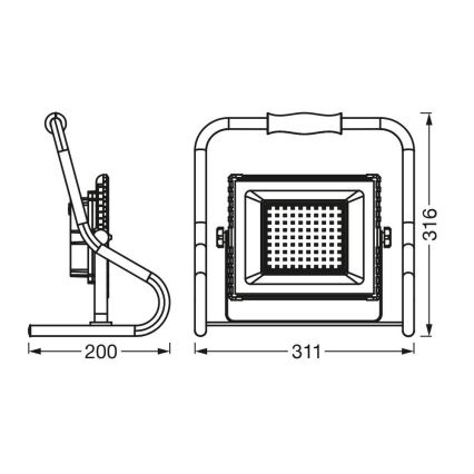 Ledvance - LED-valonheitin R-STAND LED/30W/5V IP44