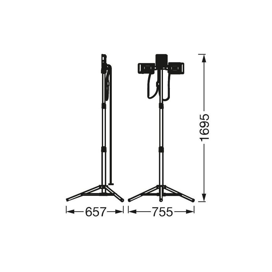 Ledvance - LED-valonheitin telineellä TRIPOD 1xLED/30W/230V + 2xLED/5W IP65
