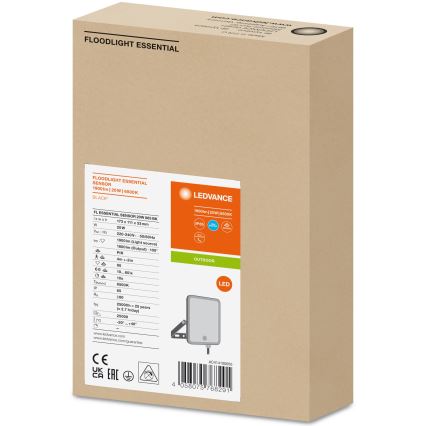 Ledvance - LED Valonheitin ulkokäyttöön sensorilla FLOODLIGHT LED/20W/230V 6500K IP65