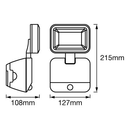 Ledvance - LED-valonheitin ulkoseinään anturilla SPOTLIGHT LED / 4W / 6V IP54