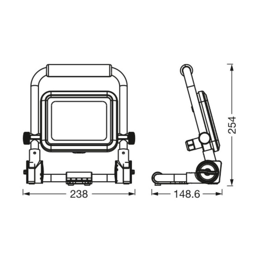 Ledvance - LED-ulkovalonheitin WORKLIGHT R-STAND LED/20W/230V 6500K IP54