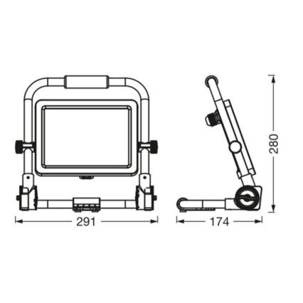 Ledvance - LED-ulkovalonheitin WORKLIGHT R-STAND LED/50W/230V 6500K IP65