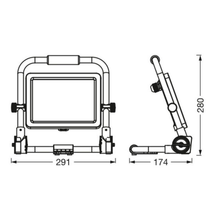 Ledvance - LED-ulkovalonheitin WORKLIGHT R-STAND LED/50W/230V 6500K IP65