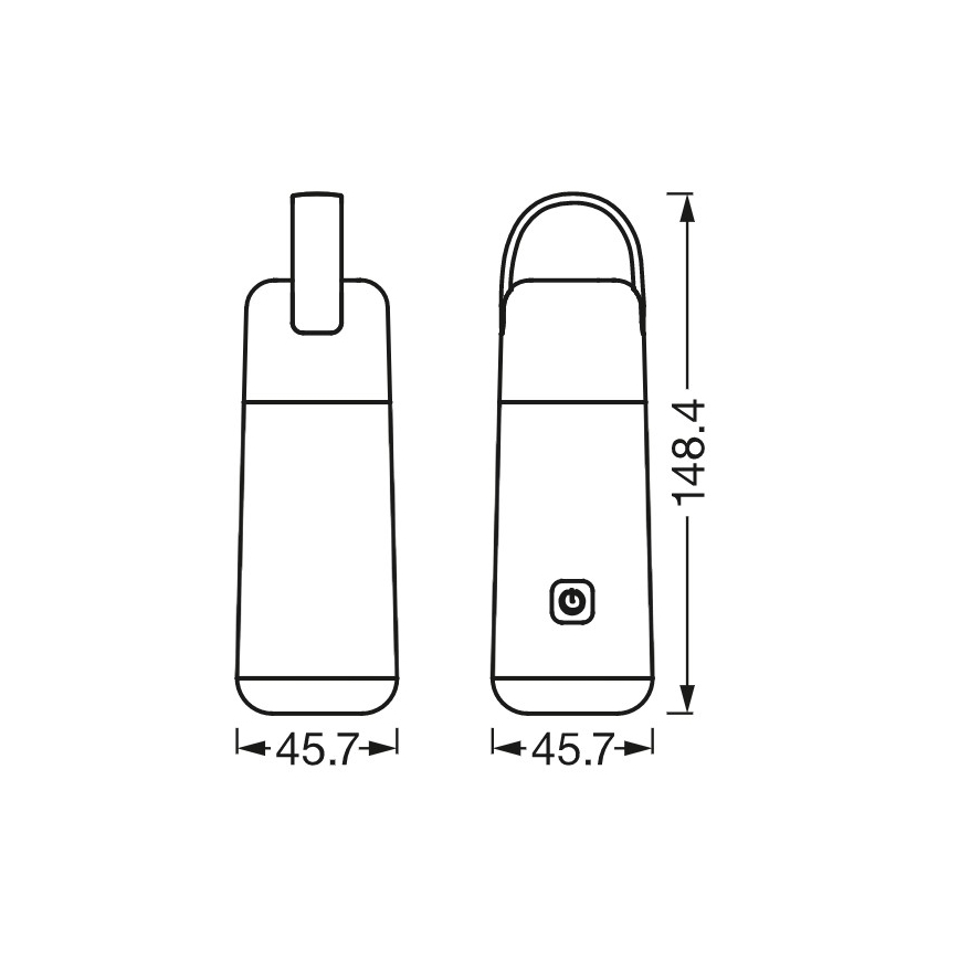Ledvance - LED Virtapankki taskulamppu toiminnolla MOBILE LED/0,5W/5V 1800mAh 2xUSB