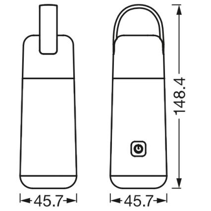 Ledvance - LED-virtapankki taskulampputoiminnolla MOBILE LED/0,5W/5V 1800mAh 2xUSB