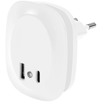 Ledvance - LED-yövalo anturilla ja USB LUNETTA LED/12,5W/230V 3000K valkoinen