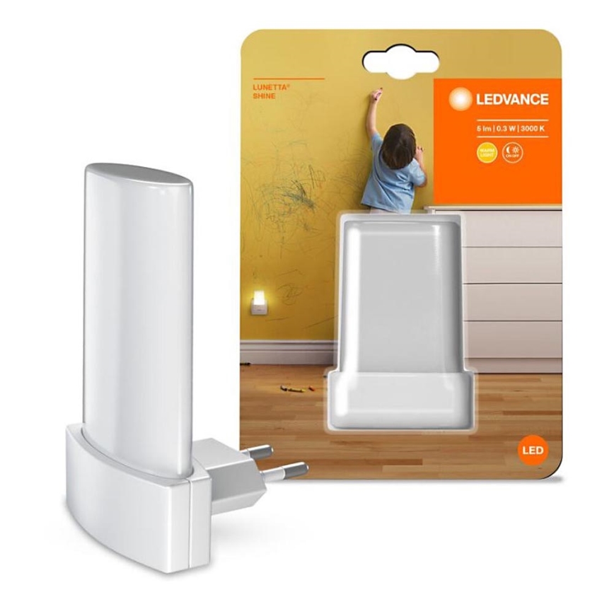 Ledvance - LED-yövalo anturilla LUNETTA LED/0,28W/230V 3000K