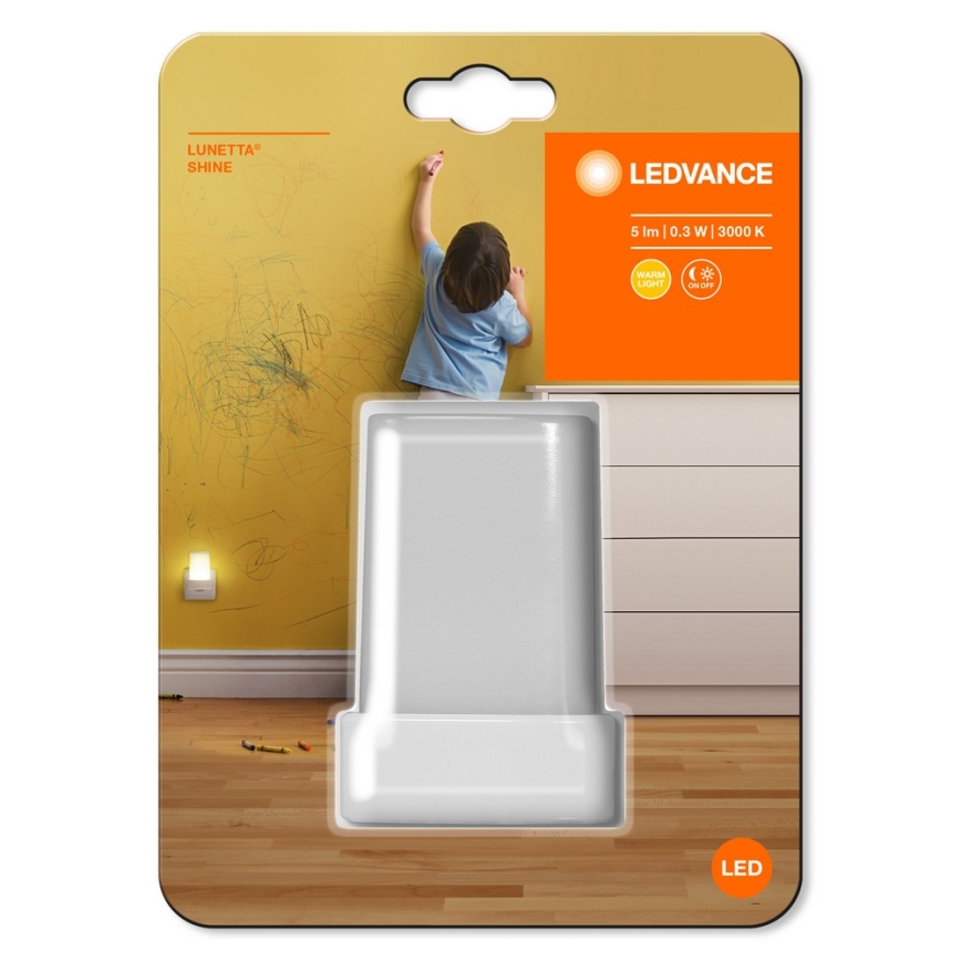 Ledvance - LED-yövalo anturilla LUNETTA LED/0,28W/230V 3000K