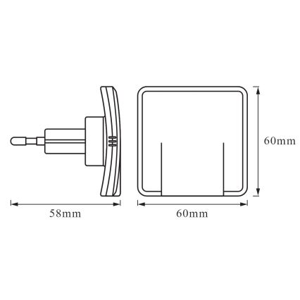 Ledvance - LED-yövalo anturilla LUNETTA LED/0,3W/230V 3000K
