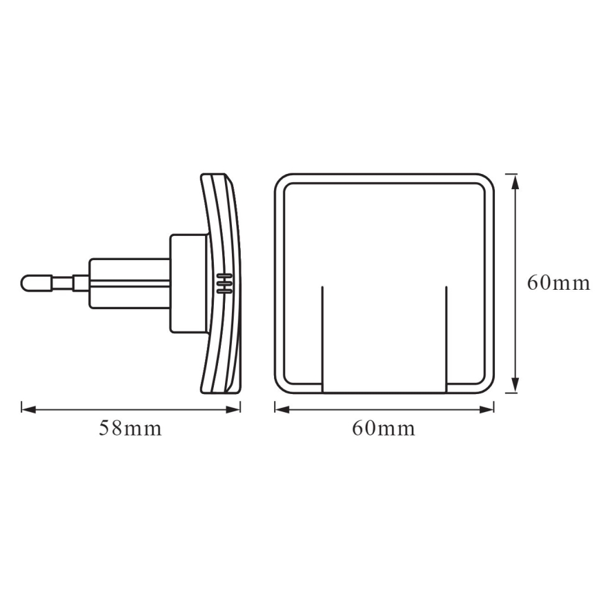 Ledvance - LED-yövalo anturilla LUNETTA LED/0,3W/230V 3000K