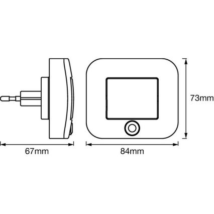 Ledvance - LED-yövalo anturilla LUNETTA LED/0,7W/230V 3000K