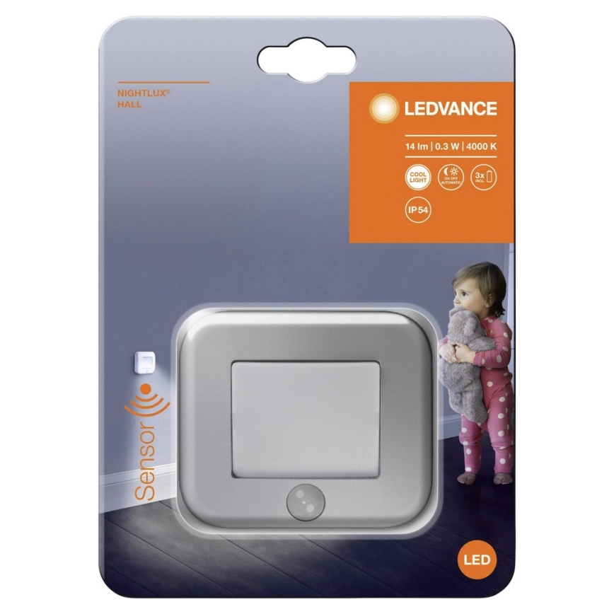 Ledvance - LED-yövalo anturilla NIGHTLUX LED/0,25W/3xAAA