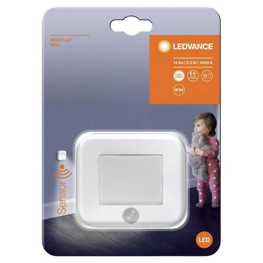 Ledvance - LED-yövalo anturilla NIGHTLUX LED/0,25W/3xAAA