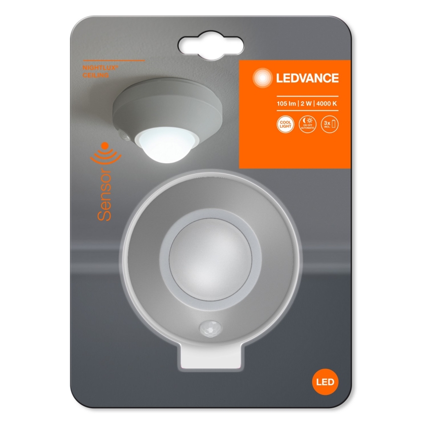 Ledvance - LED-yövalo anturilla NIGHTLUX LED/1,7W/3xAAA 4000K