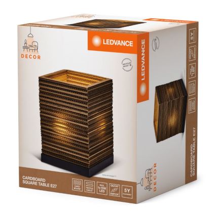 Ledvance - Pöytävalaisin DECOR CARDBOARD 1xE27/15W/230V 20x20 cm