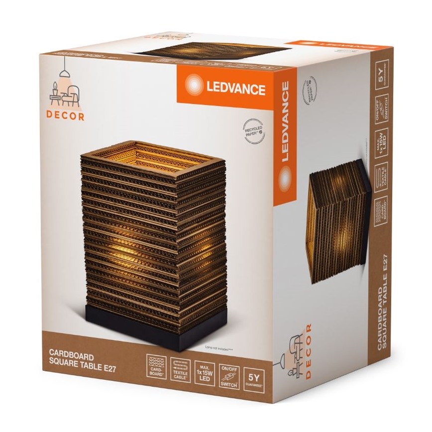 Ledvance - Pöytävalaisin DECOR CARDBOARD 1xE27/15W/230V 20x20 cm