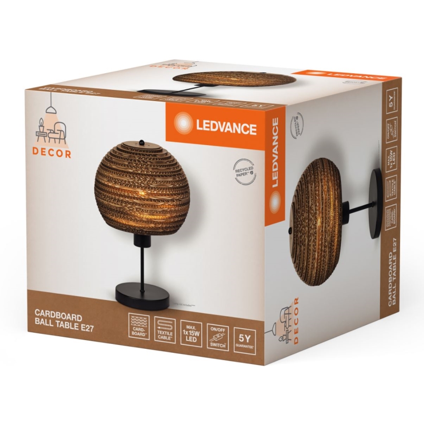 Ledvance - Pöytävalaisin DECOR CARDBOARD 1xE27/15W/230V halkaisija 26 cm