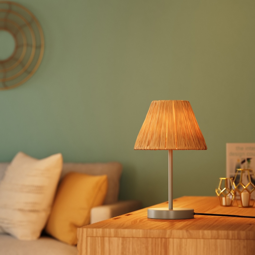 Ledvance - Pöytävalaisin DECOR RAFFIA 1xE27/15W/230V juuttinaru