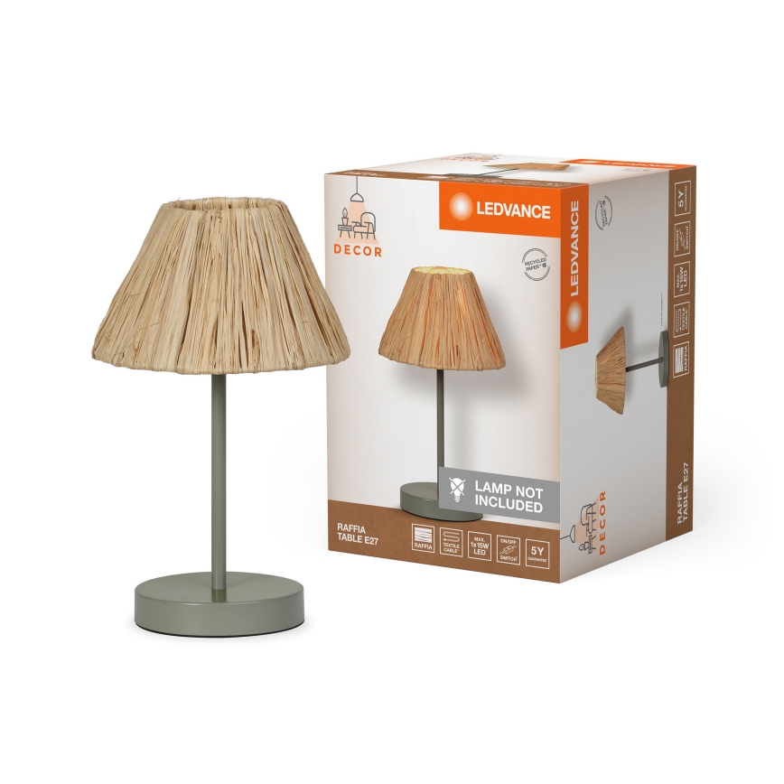 Ledvance - Pöytävalaisin DECOR RAFFIA 1xE27/15W/230V juuttinaru