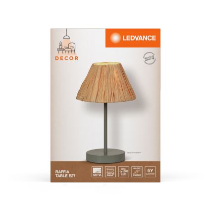 Ledvance - Pöytävalaisin DECOR RAFFIA 1xE27/15W/230V juuttinaru