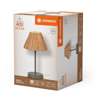 Ledvance - Pöytävalaisin DECOR RAFFIA 1xE27/15W/230V juuttinaru