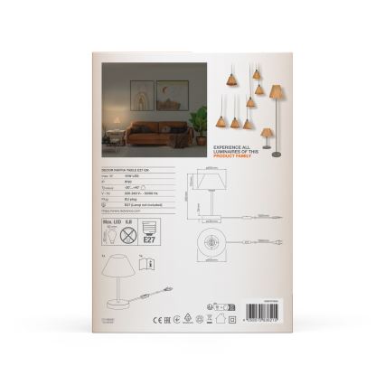 Ledvance - Pöytävalaisin DECOR RAFFIA 1xE27/15W/230V juuttinaru