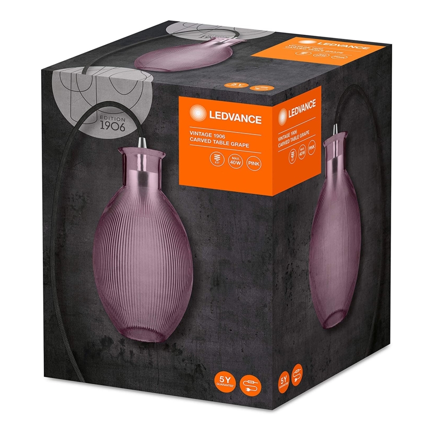 Ledvance - Pöytävalaisin GRAPE 1xE27 / 40W / 230V vaaleanpunainen