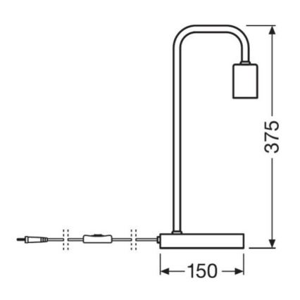 Ledvance - Pöytävalaisin PIPE 1xE27/40W/230V