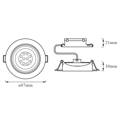 Ledvance - SETTI 3x LED Himmennettävä upotettava valaisin SIMPLE LED/4,9W/230V