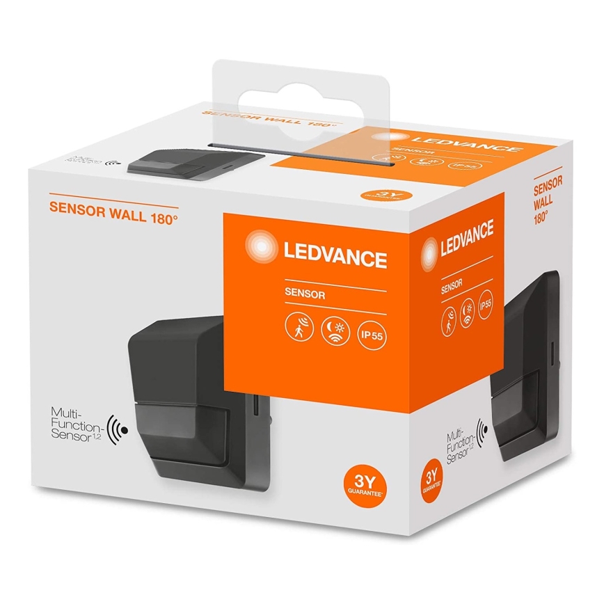 Ledvance - Ulkoinen infrapunaliiketunnistin 230V IP55 antrasiitti