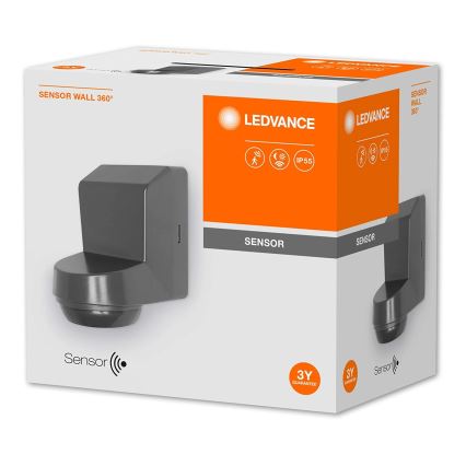 Ledvance - Ulkoinen infrapunaliiketunnistin 230V IP55 antrasiitti