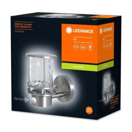 Ledvance - Ulkoseinävalaisin anturilla ENDURA 1xE27/60W/230V IP44