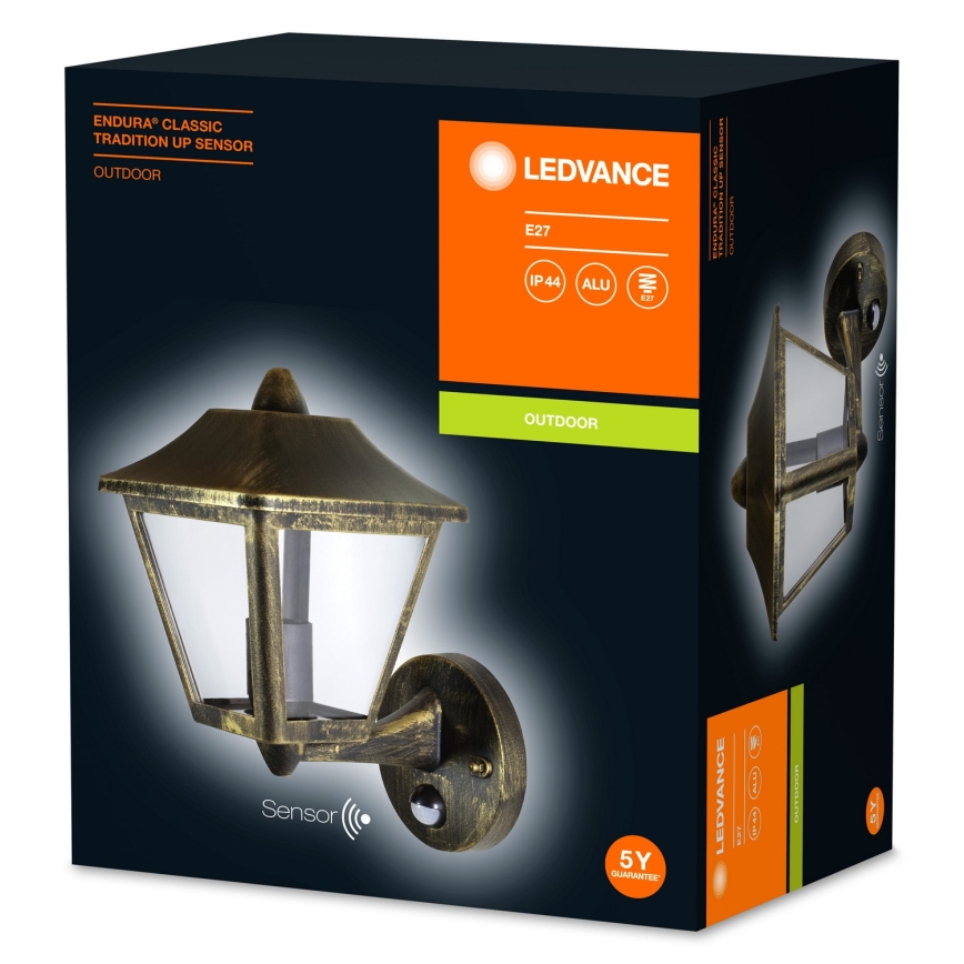 Ledvance - Ulkoseinävalaisin anturilla ENDURA 1xE27/60W/230V IP44
