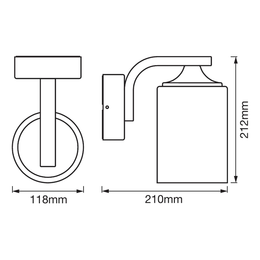 Ledvance - Ulkoseinävalaisin CYLINDER 1xE27/60W/230V IP43 musta