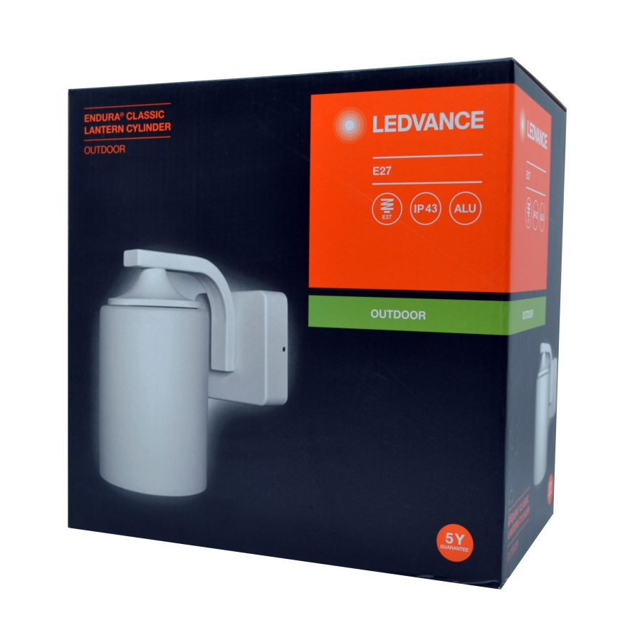Ledvance - Ulkoseinävalaisin CYLINDER 1xE27/60W/230V IP43 valkoinen