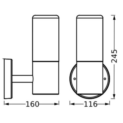 Ledvance - Ulkoseinävalaisin FIGO CYLINDER 1xE27/20W/230V IP44