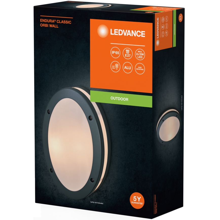 Ledvance - Ulkoseinävalaisin ORBI 2xE27/18W/230V IP65