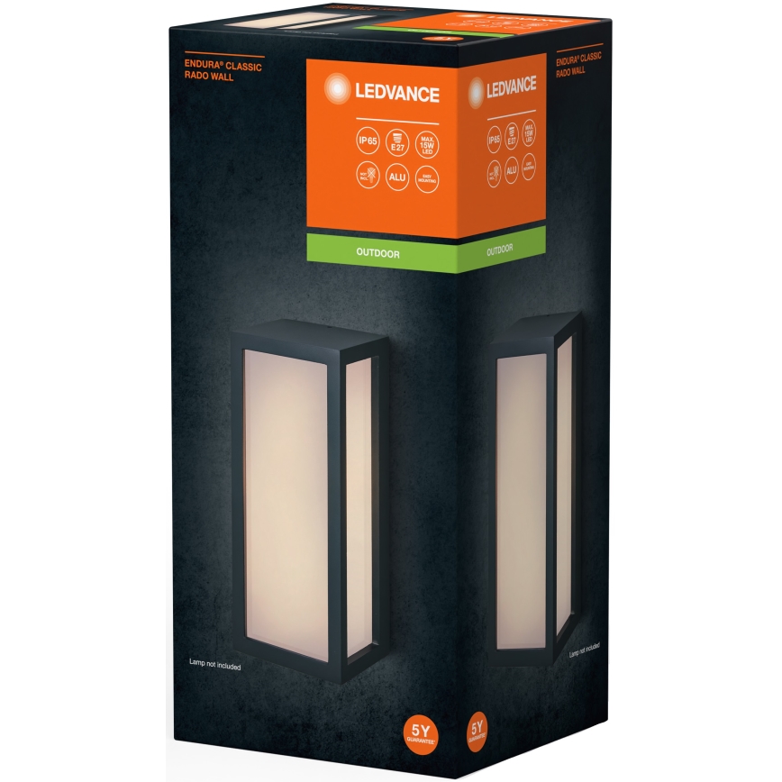 Ledvance - Ulkoseinävalaisin RADO 1xE27/18W/230V IP65