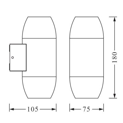 Ledvance - Ulkoseinävalo CANNON 2xGU10/35W/230V IP44